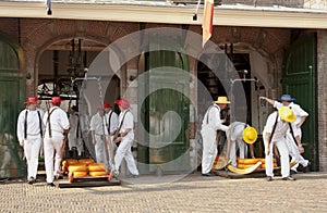 Cheese bearers in Weighing House, Alkmaar, Holland