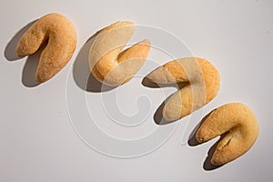 Cheese bread known as Chipa in Brazil, shaped like a horseshoe. photo