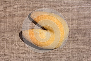 Cheese bread known as Chipa in Brazil, shaped like a horseshoe. photo