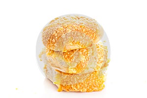 Cheese bread roll isolatedon white background buns