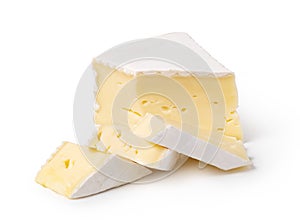 cheese brie on a white background