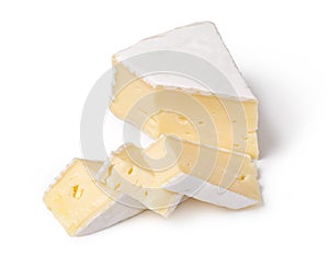 cheese brie on a white background