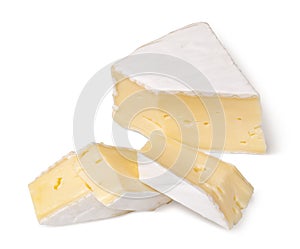 Cheese brie on a white background