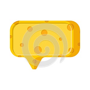 Cheese bubble speech. Place for text. Vector