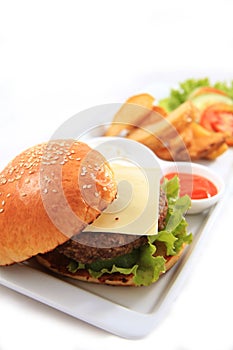 Cheese burger isolated