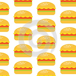 Cheese burger seamless pattern background