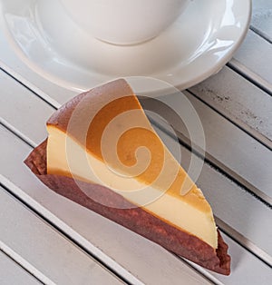 Cheese Cake On Wooden Table