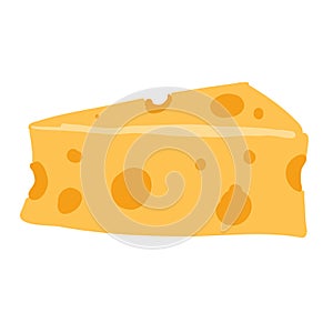 Cheese cartoon icon vector illustration, flat cartoon style, isolated on white background