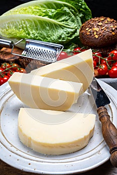 Cheese collection, Italian pasta filata aged cheese provolone from Cremona, Northwest of Italy