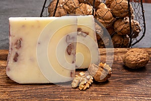 Cheese collection, Italian provolone cheese made with walnuts