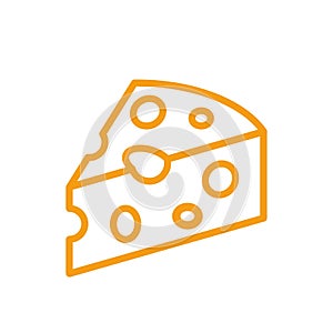 Cheese color icon vector. Line milk product symbol isolated. Trendy flat outline ui sign design. Th