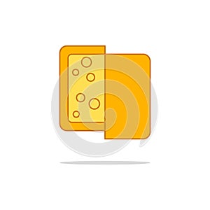 Cheese color thin line icon.Vector illustration