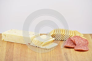 Cheese and Crackers with Pepperoni