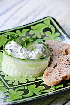 Cheese and cucumber salad