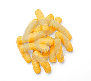 Cheese curls isolated
