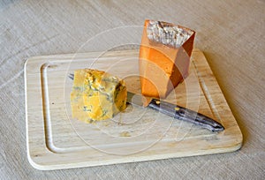 Cheese on a Cutting Board