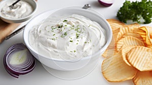 Ultra Hd French Onion Dip Image On White Background photo