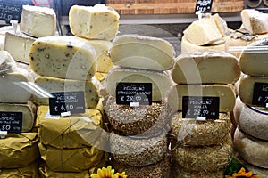 Beautiful Cheeses, Central Market, Piazza del Mercato Centrale, Florence, Tuscany, Italy photo