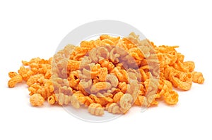 Cheese flavored extruded snacks photo