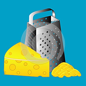 Cheese grater isolated, grater vector, cheese