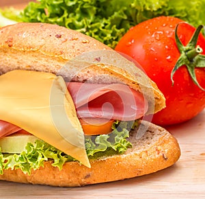 Cheese Ham Roll Represents Granary Breads And Delicious