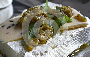 Cheese with herbs in Bulgaria photo