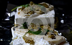 Cheese with herbs in Bulgaria photo