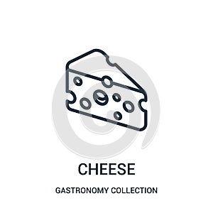 cheese icon vector from gastronomy collection collection. Thin line cheese outline icon vector illustration