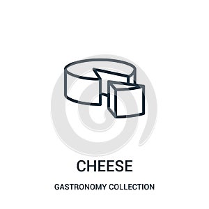 cheese icon vector from gastronomy collection collection. Thin line cheese outline icon vector illustration