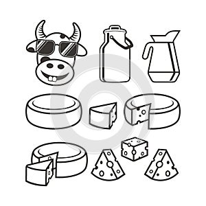 A icon collections of cheese.