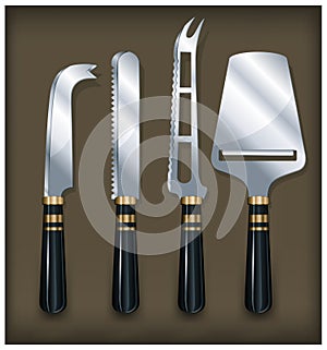 Cheese knife on brawn