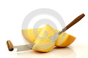 Cheese knife with Dutch Edam cheese