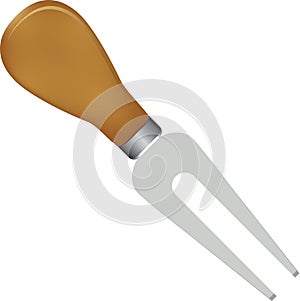 Cheese knife fork-shaped