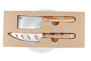 Cheese knife set isolated