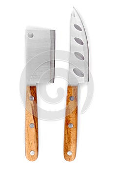 Cheese knife set isolated