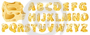 Cheese letters set.