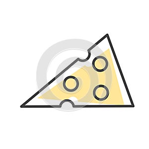 cheese lineal icon color. vector line simple logo illustration