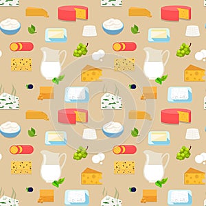 Cheese milk dairy grapes pattern vector flat dorblu blue cheese
