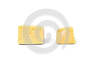 Cheese with mold isolated on white background