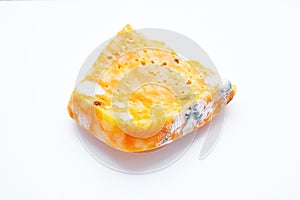 Cheese mold on isolated white