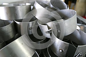 Cheese moulds in modern dairy factory