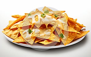 Cheese Nachos Isolated on a See-Through Surface