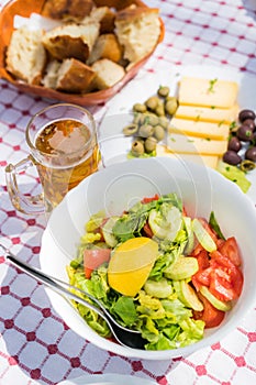 Cheese, olives and beer