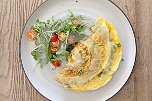 Cheese Omelet with a Salad