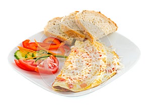 Cheese omlett with ham