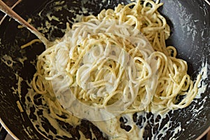 Cheese and pepper or cacio e pepe pasta