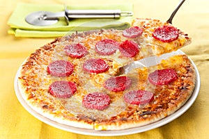 Cheese and pepperoni pizza