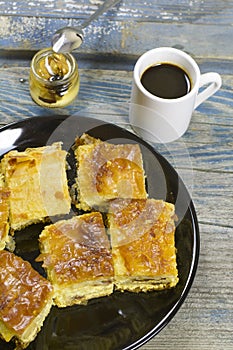 Formaggio torta un caffè 