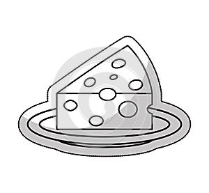 cheese piece isolated icon