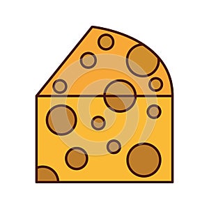 cheese piece isolated icon